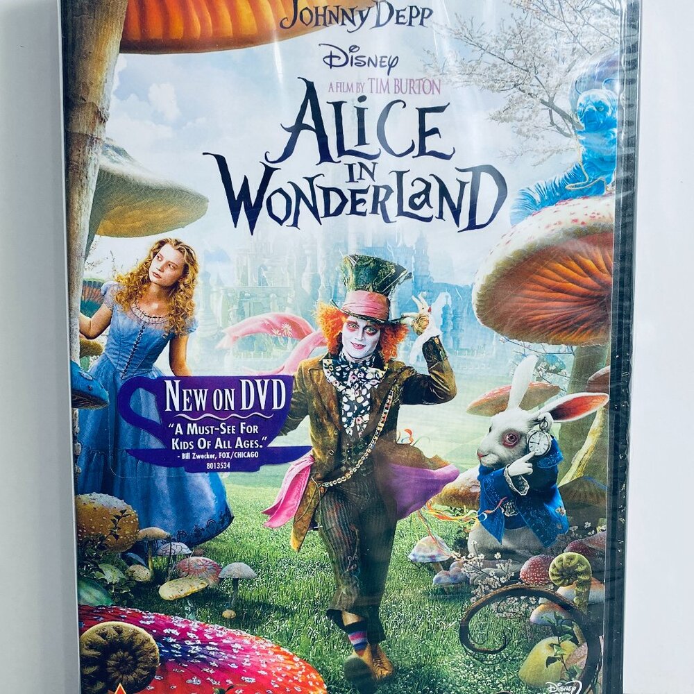 NEW - ALICE IN WONDERLAND Disney Tim Burton DVD 2010 Sealed Poly-Box